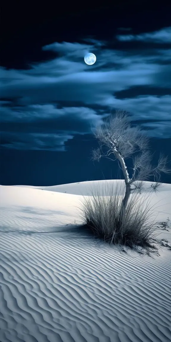 a lone tree in the middle of a desert