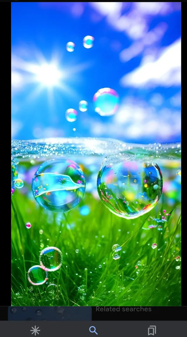 bubbles floating in the air on a sunny day