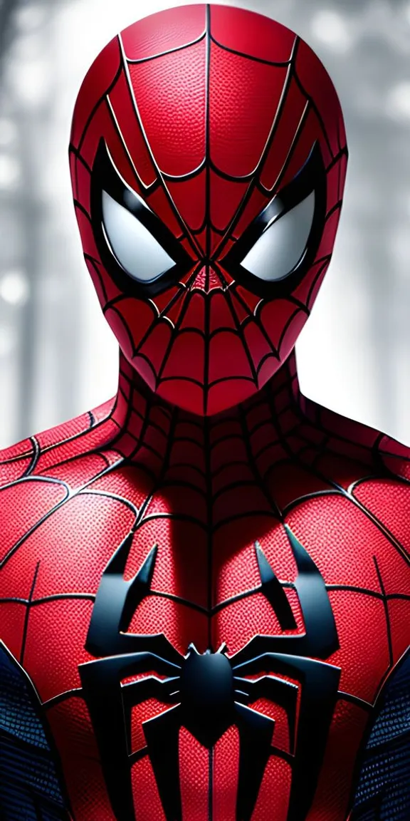 a close up of a spider man in a suit