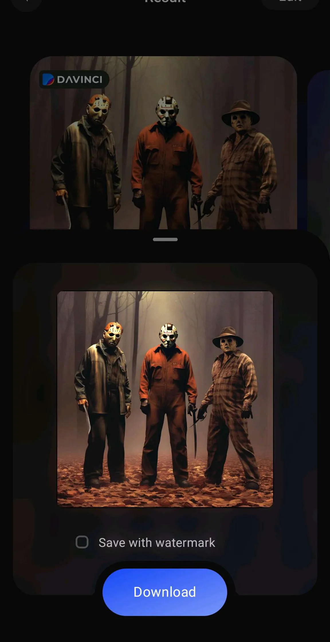 Jason,  Freddy Kruger and Michael Myers , advertising style